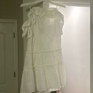 White off the shoulder Macy’s dress size large